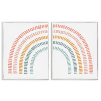 Stupell Home Decor Patterned Rainbow Arches Framed Wall Art 2 pc Set