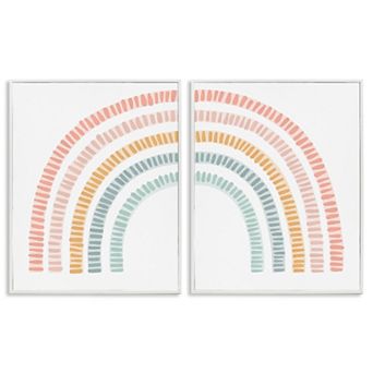Stupell Home Decor Patterned Rainbow Arches Framed Wall Art 2 pc Set