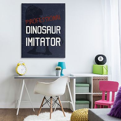 Stupell Home Decor Children's T-Rex Dinosaur Reptile Phrase Canvas Wall Art