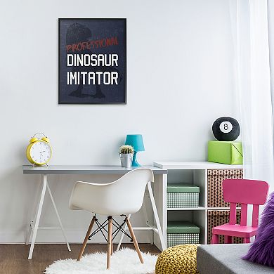 Stupell Home Decor Children's T-Rex Dinosaur Reptile Phrase Framed Wall Art