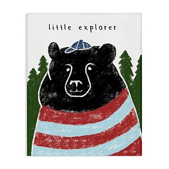 Stupell Home Decor Children's Black Bear Crayon Sketch Canvas Wall Art