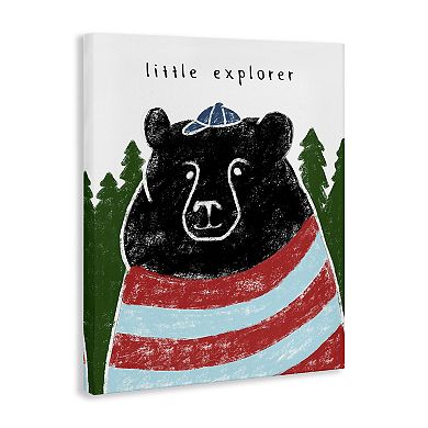 Stupell Home Decor Children's Black Bear Crayon Sketch Canvas Wall Art