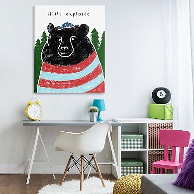 Stupell Home Decor Children's Black Bear Crayon Sketch Canvas Wall Art