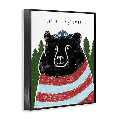 Stupell Home Decor Children's Black Bear Crayon Sketch Framed Wall Art