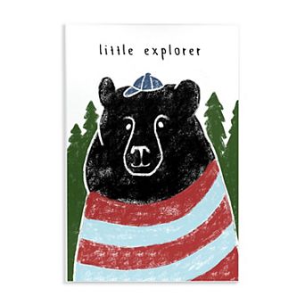 Stupell Home Decor Children's Black Bear Crayon Sketch Plaque Wall Art