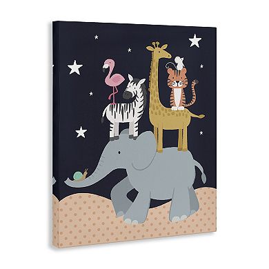 Stupell Home Decor Starry Night Sky Safari Animals Canvas Wall Art