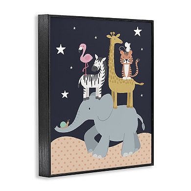 Stupell Home Decor Starry Night Sky Safari Animals Framed Wall Art