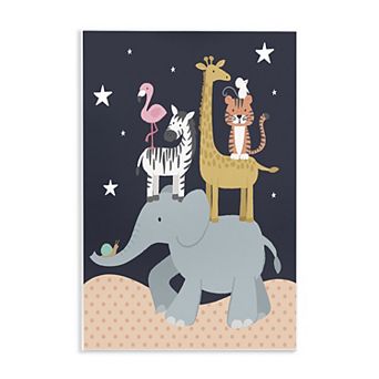 Stupell Home Decor Starry Night Sky Safari Animals Plaque Wall Art