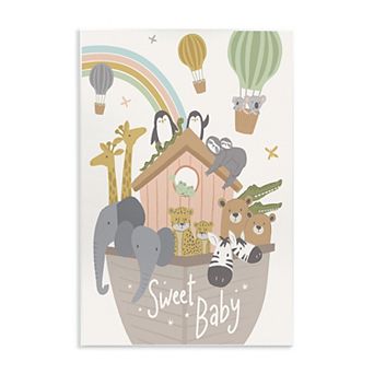 Stupell Home Decor Animal Hot Air Balloons Phrase Plaque Wall Art