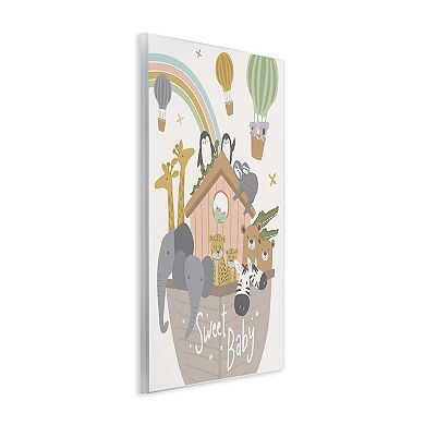 Stupell Home Decor Animal Hot Air Balloons Phrase Plaque Wall Art