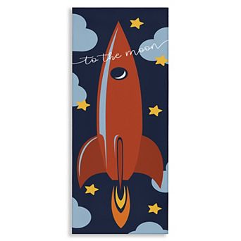 Stupell Home Decor To The Moon Space Rocket Quote Canvas Wall Art