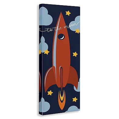 Stupell Home Decor To The Moon Space Rocket Quote Canvas Wall Art