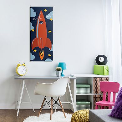 Stupell Home Decor To The Moon Space Rocket Quote Canvas Wall Art