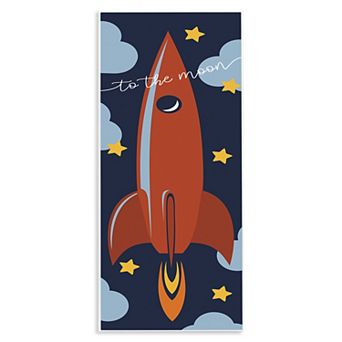 Stupell Home Decor To The Moon Space Rocket Quote Plaque Wall Art