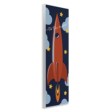 Stupell Home Decor To The Moon Space Rocket Quote Plaque Wall Art