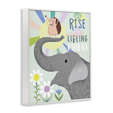 Stupell Home Decor Sentiment Phrase Elephant Hedgehog Flowers Framed Wall Art