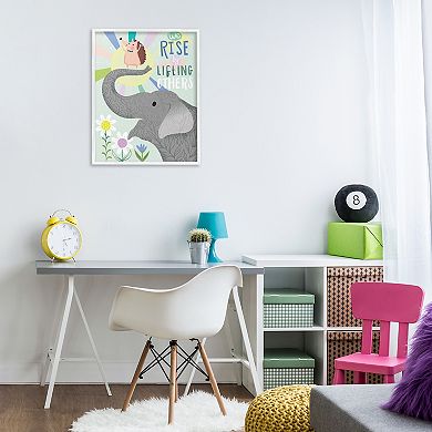 Stupell Home Decor Sentiment Phrase Elephant Hedgehog Flowers Framed Wall Art