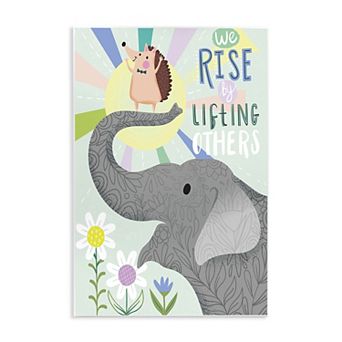 Stupell Home Decor Sentiment Phrase Elephant Hedgehog Flowers Plaque Wall Art