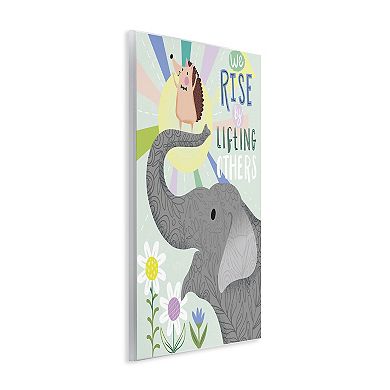 Stupell Home Decor Sentiment Phrase Elephant Hedgehog Flowers Plaque Wall Art