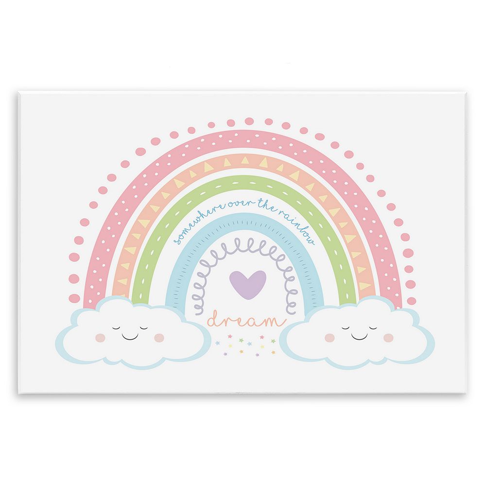 Stupell Home Decor Dream Over the Rainbow Clouds Phrase Plaque Wall Art