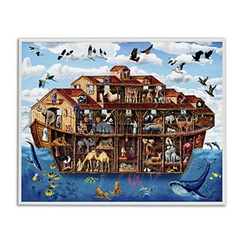 Stupell Home Decor Noah's Ark Animals Framed Wall Art