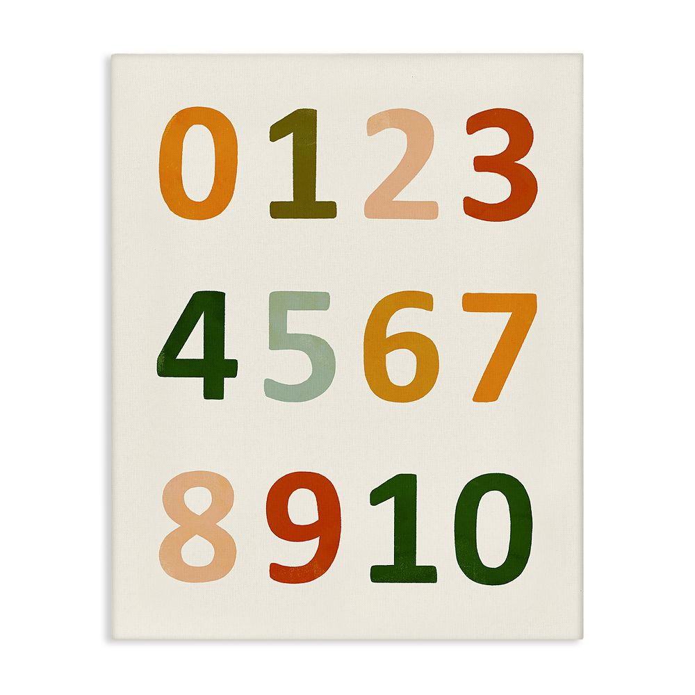 Stupell Home Decor 126 Number Chart Earth Tone