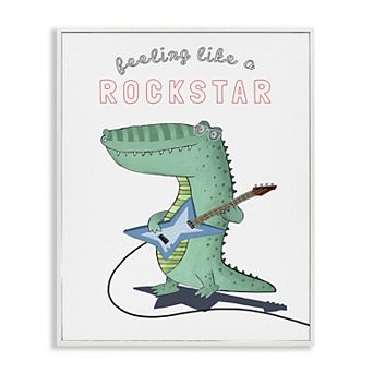 Stupell Home Decor Framed Like a Rockstar Alligator Framed Wall Art