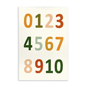 Stupell Home Decor 134 Number Chart Earth Tone