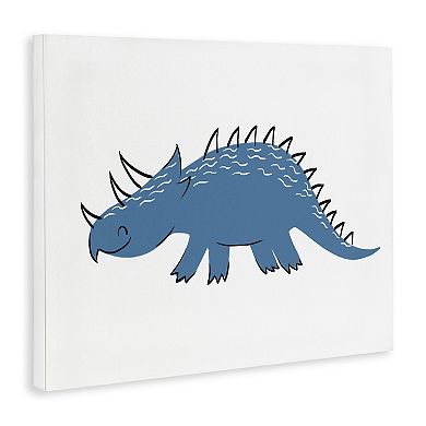 Stupell Home Decor Happy Blue Spiked Dinosaur Stretched Canvas Print