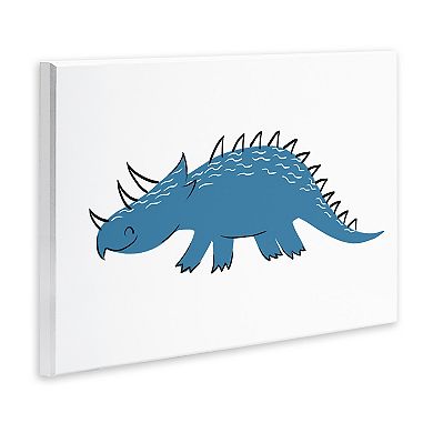 Stupell Home Decor Happy Blue Spiked Dinosaur Wood Plaque