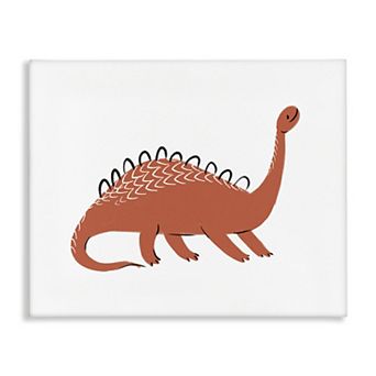 Stupell Home Decor Red Long Neck Dinosaur Stretched Canvas Print