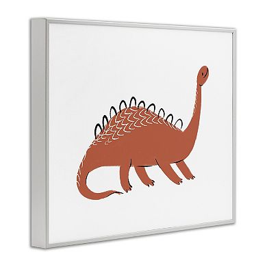 Stupell Home Decor Red Long Neck Dinosaur Framed Floating Canvas