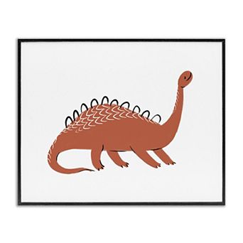 Stupell Home Decor Red Long Neck Dinosaur Framed Floating Canvas