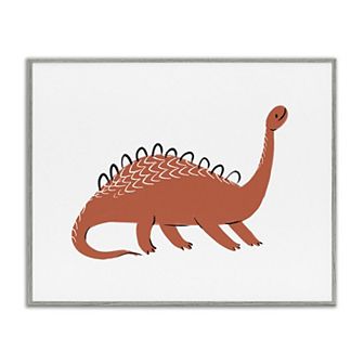 Stupell Home Decor Red Long Neck Dinosaur Framed Floating Canvas