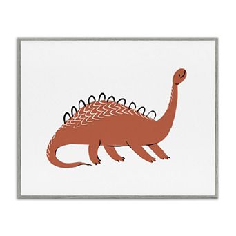 Stupell Home Decor Red Long Neck Dinosaur Framed Floating Canvas