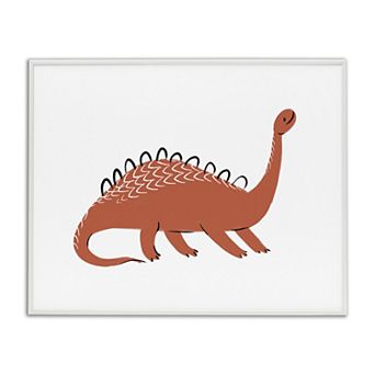 Stupell Home Decor Red Long Neck Dinosaur Framed Floating Canvas