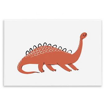 Stupell Home Decor Red Long Neck Dinosaur Wood Plaque