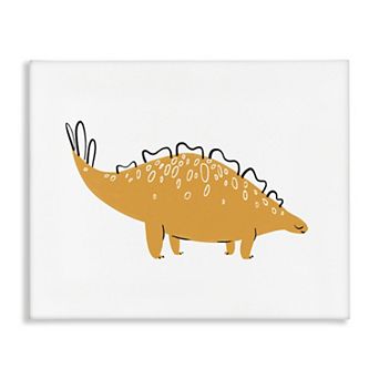 Stupell Home Decor Smiling Yellow Spotted Dinosaur Stretched Canvas Print