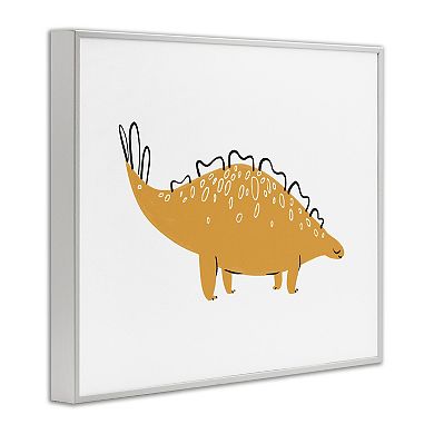 Stupell Home Decor Smiling Yellow Spotted Dinosaur Framed Floating Canvas
