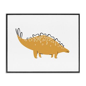 Stupell Home Decor Smiling Yellow Spotted Dinosaur Framed Floating Canvas