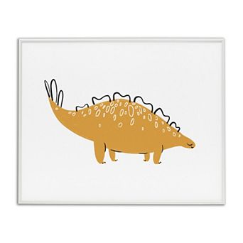Stupell Home Decor Smiling Yellow Spotted Dinosaur Framed Floating Canvas