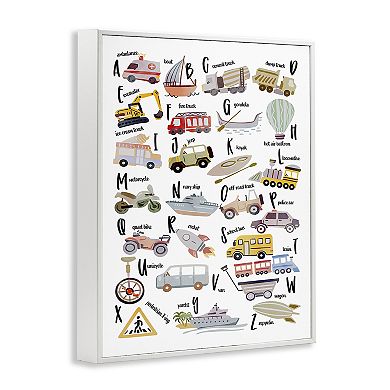 Stupell Home Decor Educational Automobile Alphabet Framed Wall Art