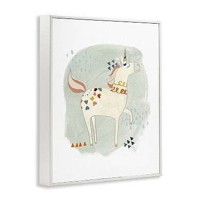 Stupell Home Decor Soft Patterned Unicorn Framed Canvas Wall Art