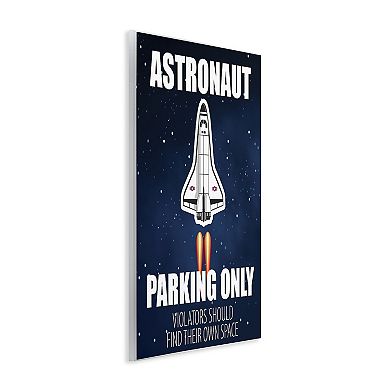 Stupell Home Decor Astronaut Parking Space Sign Wood Plaque