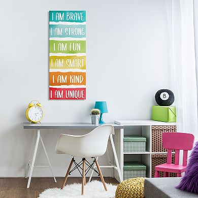 Stupell Home Decor Fun Inspirational Rainbow Phrases Stretched Canvas Print
