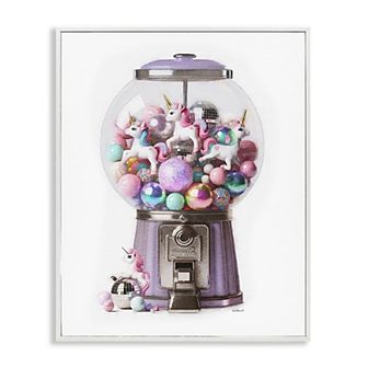 Stupell Home Decor Unicorn Gumball Machine Framed Canvas Wall Art