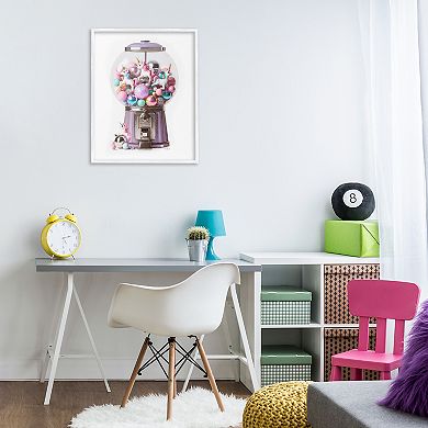Stupell Home Decor Unicorn Gumball Machine Framed Canvas Wall Art