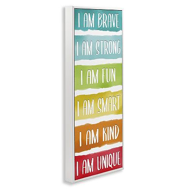 Stupell Home Decor Fun Inspirational Rainbow Phrases Framed Floating Canvas