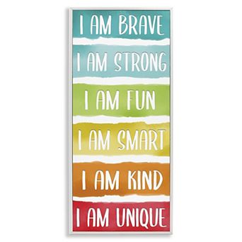 Stupell Home Decor Fun Inspirational Rainbow Phrases Framed Floating Canvas