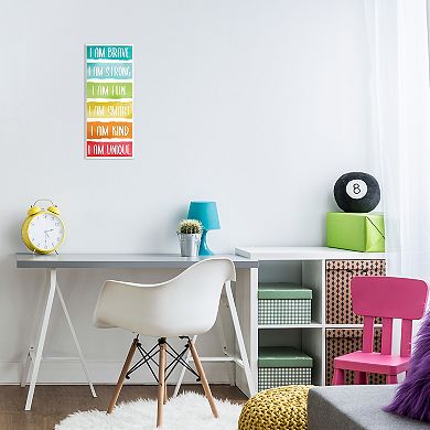 Stupell Home Decor Fun Inspirational Rainbow Phrases Wood Plaque